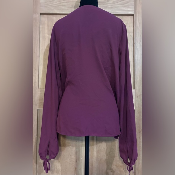Charlotte Russe Maroon Lace-Up Blouse - Picture 3 of 6